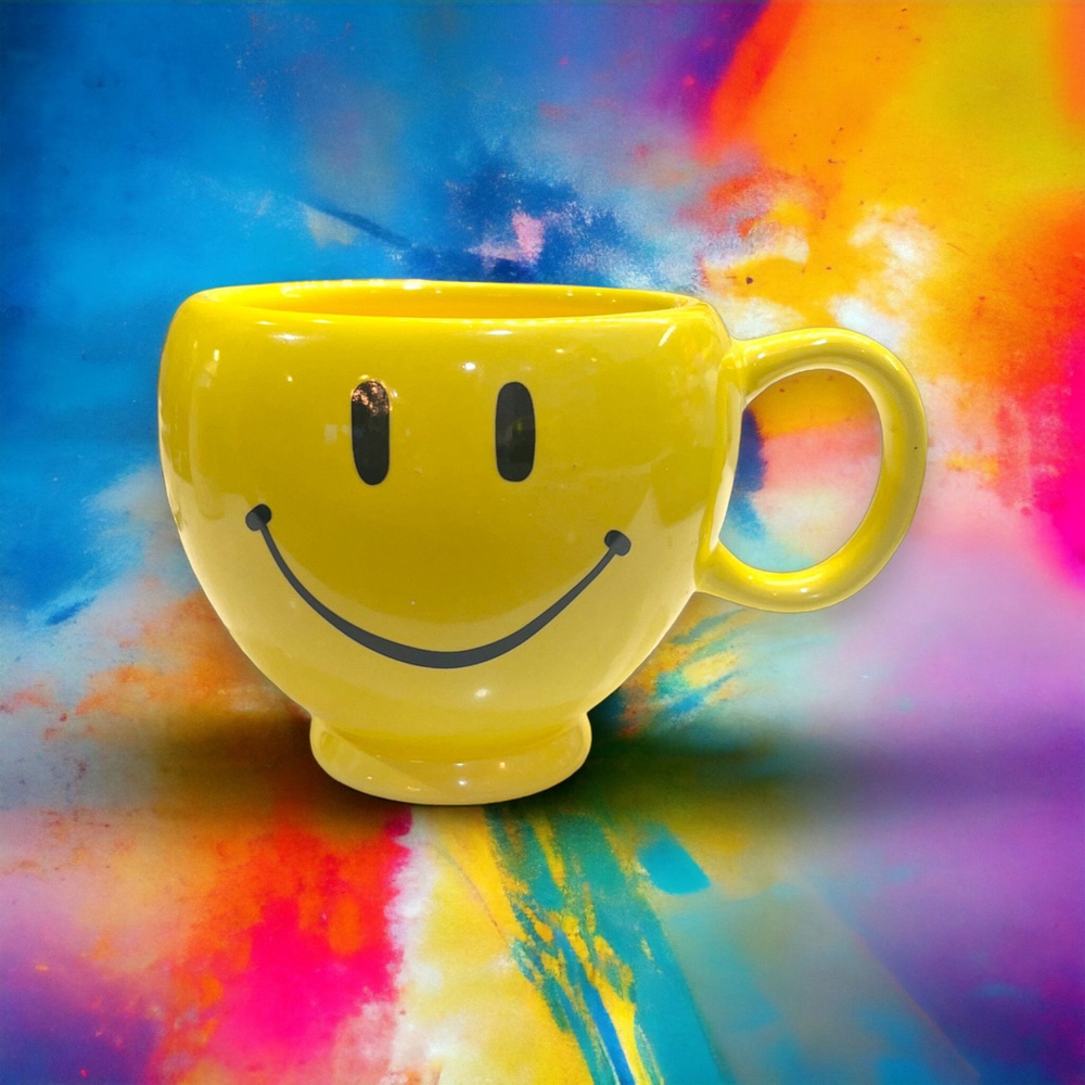 1990’s Cup Present Mug Fun Happy Good Morning Mug Succulent Planter Happy Face